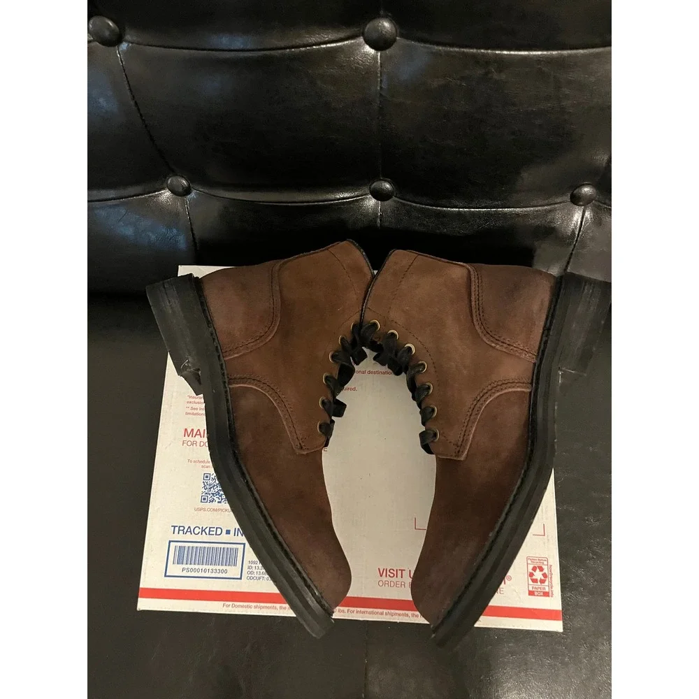 Frye Dark Brown Suede Lace Up Combat Boots